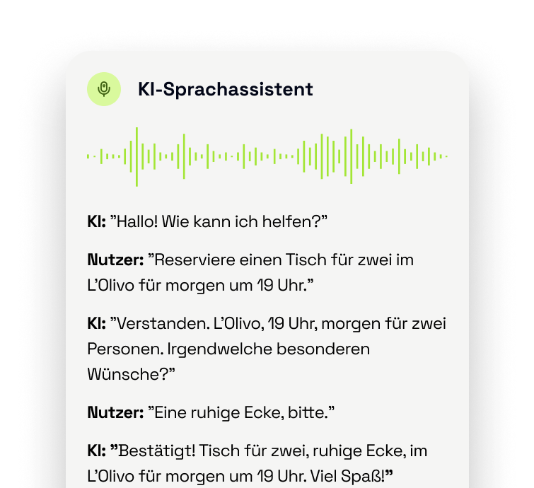 KI-Sprachassistent-Schnittstelle bei der Reservierung