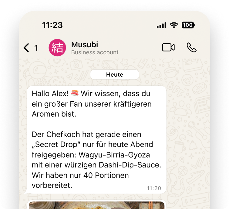 Beispiel einer WhatsApp-Marketingkampagne