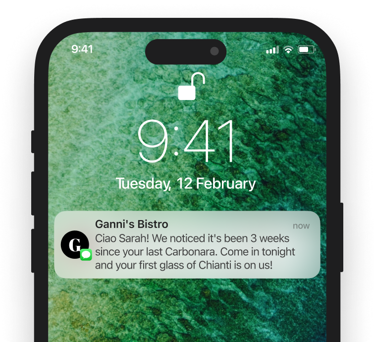 Automated loyalty program notification on smartphone