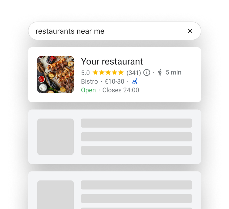 Google search results showing high visibility